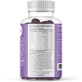 Hair, Skin, & Nails Gummies | Hair Growth & Skin Health Supplement | Biotin Enhanced with Vitamins B6, B12, Zinc, Selenium, E, A, C & D | Skin & Hair Support | 60 Advanced Gummies | Free Soul