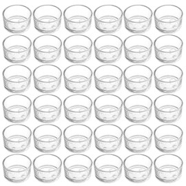 ZEAYEA Juego de 36 portavelas de cristal para velitas pequeñas, pequeños portavelas transparentes para bodas, fiestas, centros de mesa, cena, decoración del hogar, molde para velas