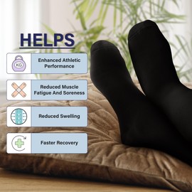 CHARMKING Compression Socks for Women & Men 15-20mmHg for Optimized Venous Support & Enhanced Circulation (Black/Black, X-Large)