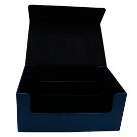 AXS Games Trading Card Holder & Toploader Storage Hobby Box for 300+ Toploaded Cards (1200+ Sleeved Cards) - Dark Blue