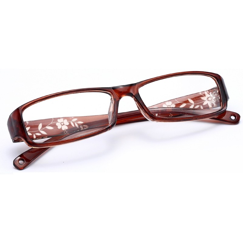 4sold (TM Slim Blume Lesebrillen Retro Black, Brown dunkelbraun +1.5