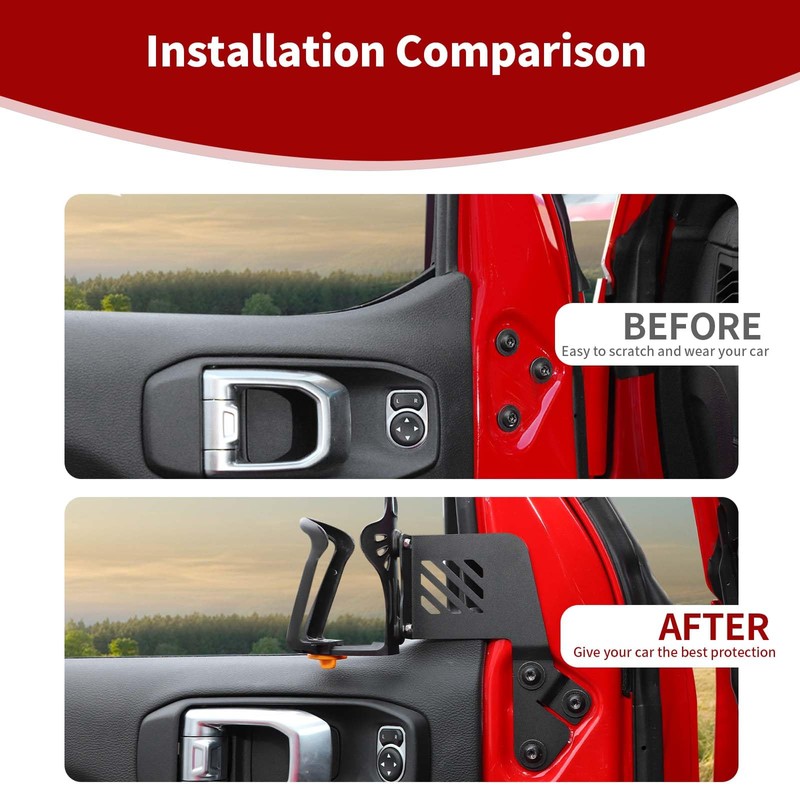 PDKLIN for Jeep JL Front Door Side Cup Holder for