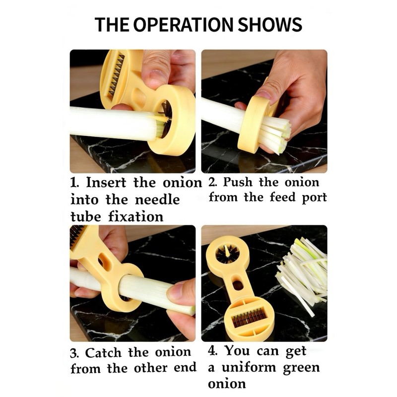 2-in-1 Green Onion Slicer & Green Bean Slicer, Manual Vegetable