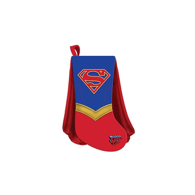 Kurt Adler 19 Inch Supergirl Shield With Cape Christmas Stocking