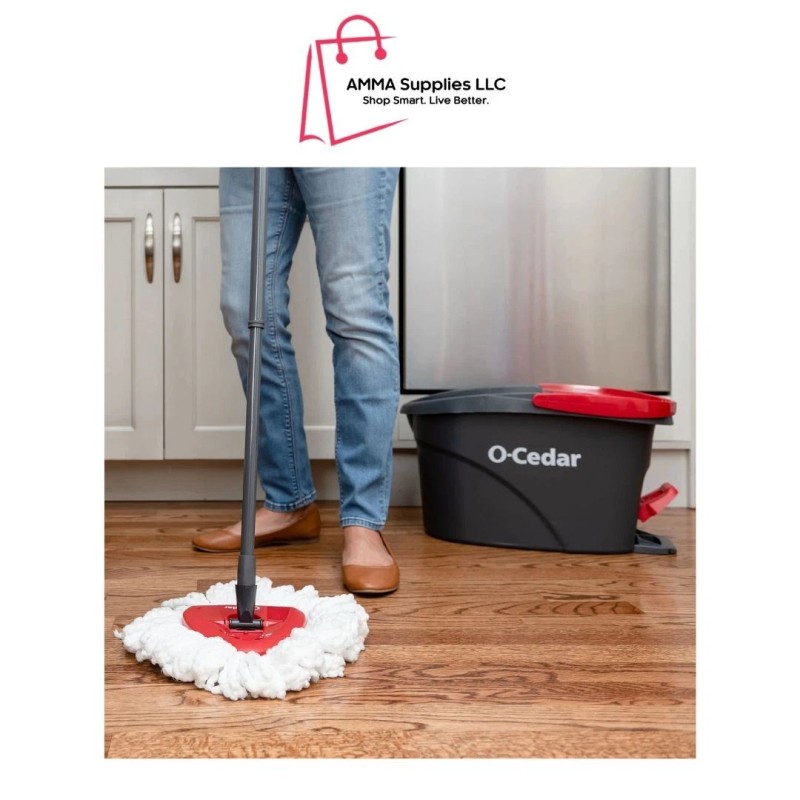 O-Cedar Easy Wring Microfiber Spin Mop, Bucket Floor Cleaning System,