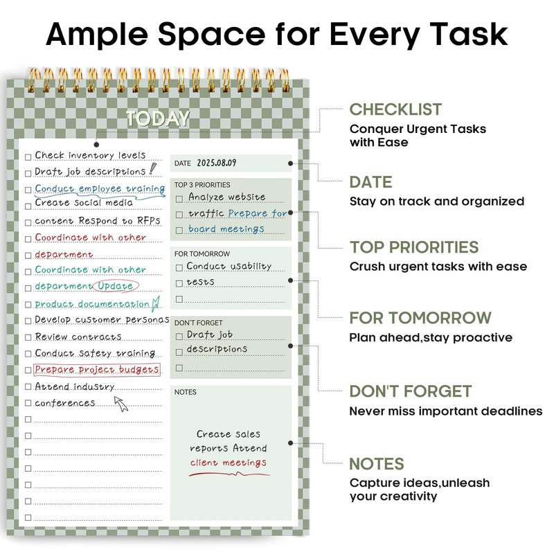 To Do List NotePad, Aesthetic To Do List Notebook for