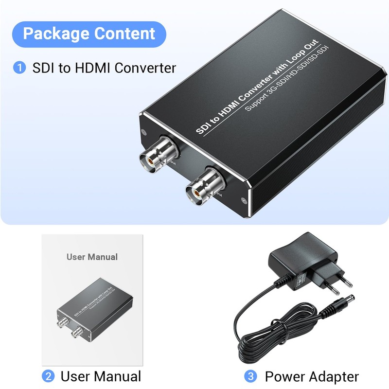MISOTT SDI to HDMI Converter with SDI Loop-Out, 1080P SDI