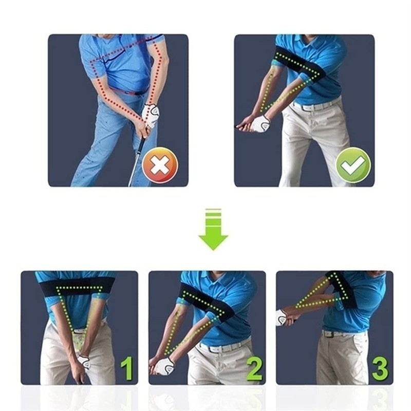 QeeHeng Golf Training Auxiliary Swing Arm Belt, 2 Pieces Golf