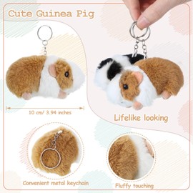 12 Pieces Cute Guinea Pig Stuffed Animal Bulk Guinea Pig Plush Toy Small Stuffed Doll with Chain for Boy Girl Party Favors Goodie Bag Fillers Carnival Prizes Birthday Gift, 4 Inch