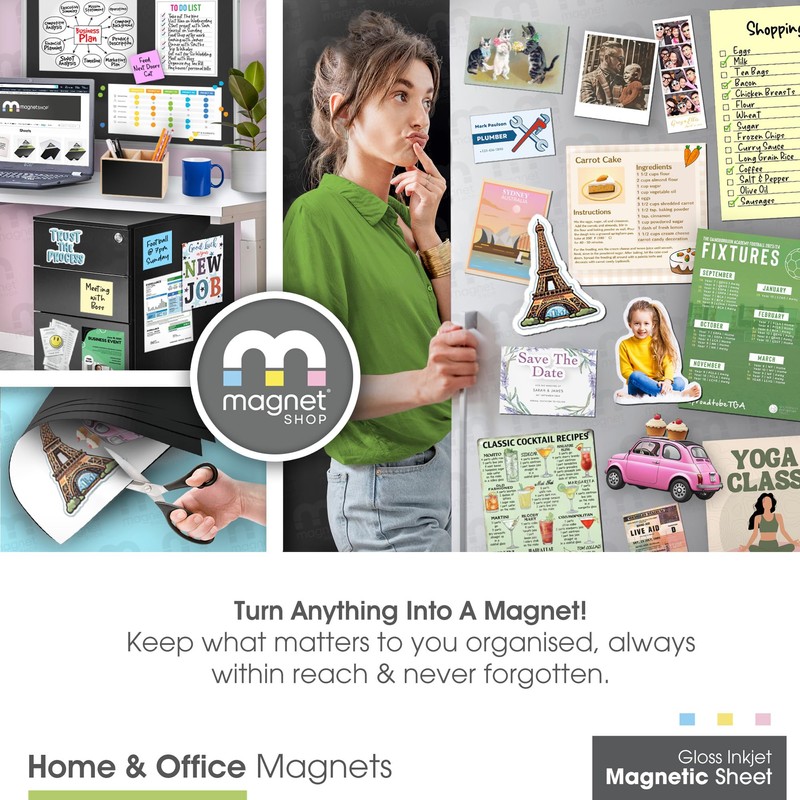 TMS A4 Size Glossy Magnetic Photo Paper for Home and