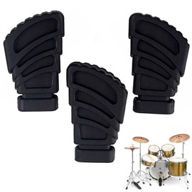 BEANPRECOY Heavy-Duty Drum Rubber Feet for Cymbal Stand, Rack, and Bracket – Perfect for Percussion Hardware Parts,Size L (3pcs, Black) – Durable and Non-Slip Protection Cymbal Stand Leg Covers