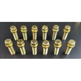 RSRacing SBC Chevy Zinc 6pt Header Bolt 12pc Kit 3/8"-16 x 1" 283 327 350 400