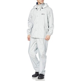 Doqment Rain Wear Top and Bottom Set, Breathable, Waterproof, Fully Lined Mesh, Toray Entrant Rain Suit II for Men, sliver