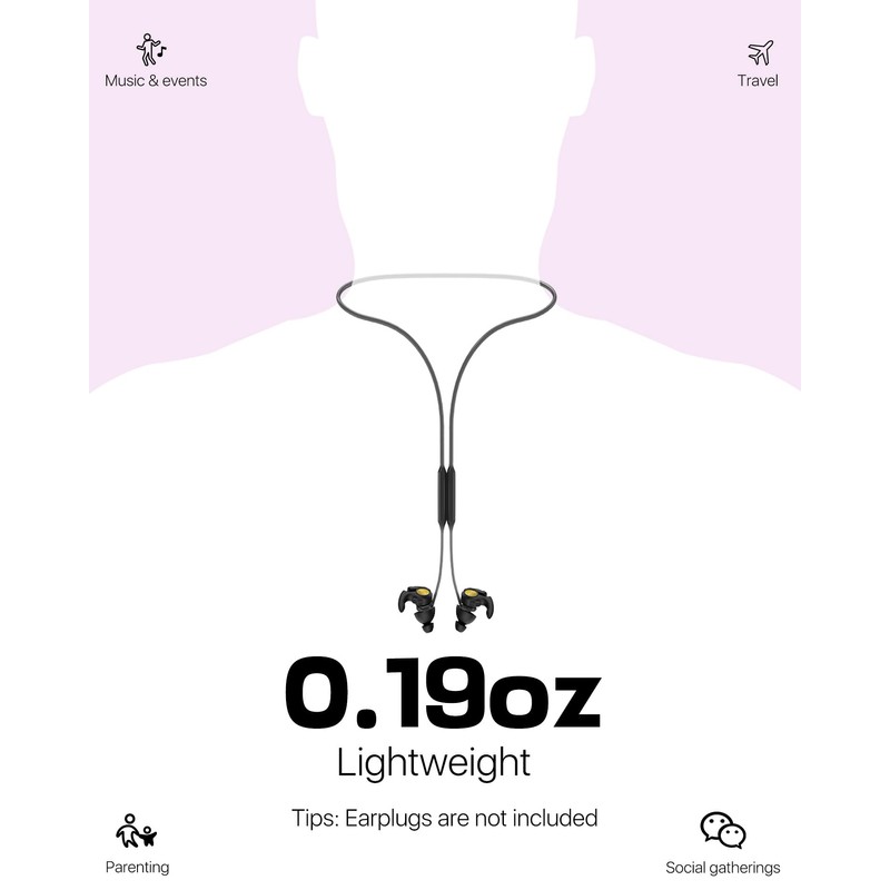 Softvox Earplugs Lanyard Connector Cord, Magnetic Tug-Resistant Safety Cord Keep
