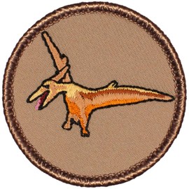 Pterodactyl Patrol Patch - 2" Diameter Round Embroidered Patch (Sew-on)