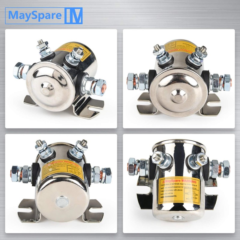 Max 300A Heavy Duty Solenoid Relay Nickel-Plating for Golf Carts,Winch,