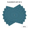 XALOGEER Mandala Placemats Set of 4 Turquoise Teal Blue Boho