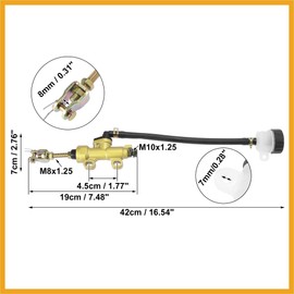 Partuto Motorcycle Rear Brake Master Cylinder Pump with Reservoir Gold Tone Replacement