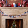 24 Pcs 250th Christmas Wooden Ornaments Red White Blue Tree