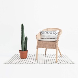 Hofdeco Decorative Lumbar Pillow Cover HEAVY WEIGHT Cotton Linen African Mud Cloth Ethnic Natural Dots and Line 12"x20" 30cm x 50cm