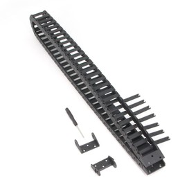 Zeberoxyz 10x30mm Drag Chain Length 1Meter Open Type Black Plastic Cable Carrier R18 with 1Kit End Connectors for 3D Printer and CNC Machines (10mmx30mm-Outside Open)