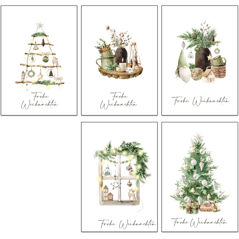 the lazy panda card company 64 Christmas Postcards Set Christmas
