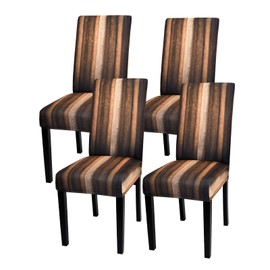Gibelle Chair Covers for Dining Room Set of 4, Spandex Stretch Dining Room Chair Cover, Removable Washable Kitchen Parsons Chair Covers Seat Slipcovers, Brown Striped