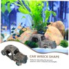 SUPVOX Aquarium Car Wreck Decoration Creative Resin Fish Tank Ornament