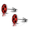 SIISPRI 316L Surgical Stainless Steel Ladybug Earring Round Circle Button
