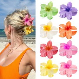 AUTOWNLUX Pack of 8 Flower Hair Clips, Large, Non-Slip Flower Hair Clips, Flower Hair Clips, Flower Hair Clips for Fixing Hair for Women, Thick, Thin Hair (8 cm)