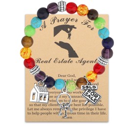 WSNANG Realtor Gift Real Estate Agents Bracelet Realtor Prayer Jewelry Thank You Gift Salesman Gift Graduation Gifts (Real Estate Agents C-Beads, Alloy)