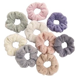 Set de 9 Scrunchies de Terciopelo para Cabello, Ligas Elásticas Suaves Sin Daño para Mujeres y Niñas, Coleteros Ajustables Multicolor para Todo Tipo d