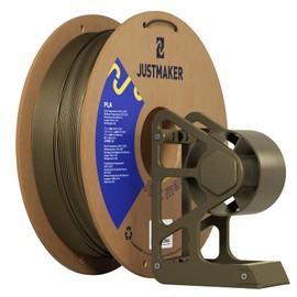 JUSTMAKER PLA 3D Printer Filament, Upgrade Cardboard Spool, Print with Most 3D Printers, Dimensional Accuracy +/-0.03mm, 1.75mm, 1kg, Bronze