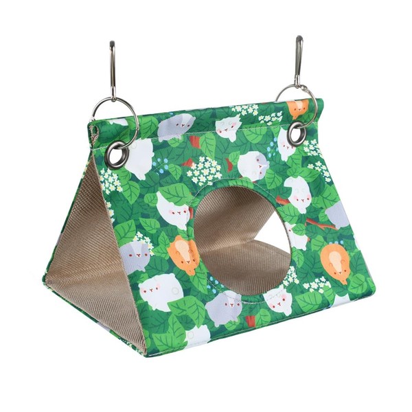 BDKMMS Bird Hammock, Parrot Hanging Bed House with 2 Metal