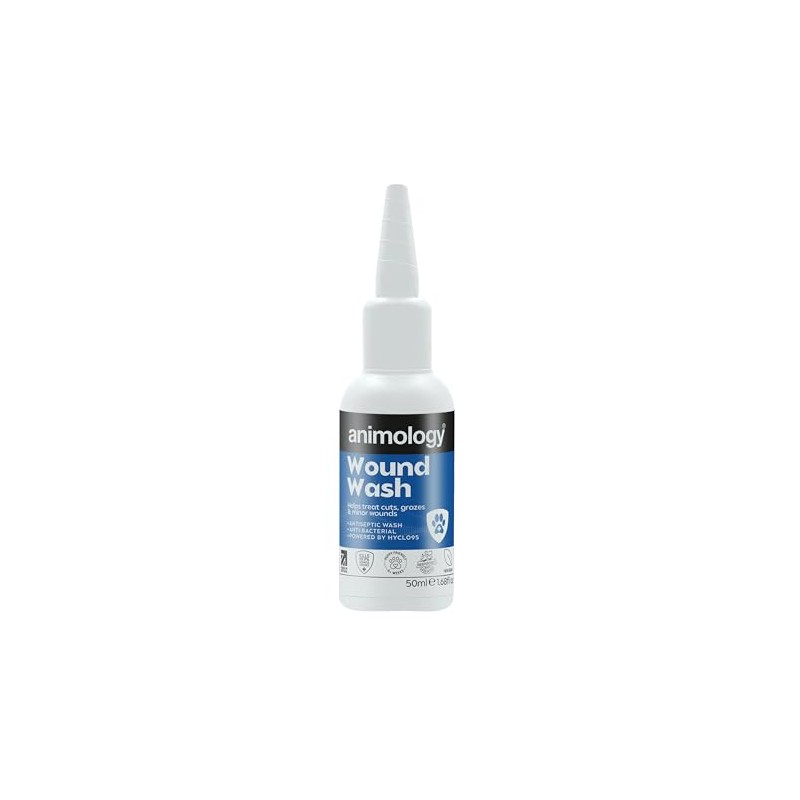 Animology Wound Wash 50ml, Gentle Wound Cleanser for Dogs with