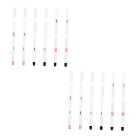 FRCOLOR 2 Sets 24pcs Lip Gloss Tube Lip Tint Clear Tubes Kit Tins Lid Plumper Mini Lip Products Label Applicator Pots Tinted Lip Liner Flavored Refillable Glosses Wand Base Plastic White