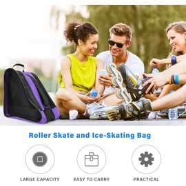 Gkstly Roller Skate Bag, Breathable Ice/Inline/Roller Skate Carry Bag, Shoulder and Top Handle Oxford Tote Roller Skating Bag, Thickened Roller Storage Bag for Women Men Adults and Kids