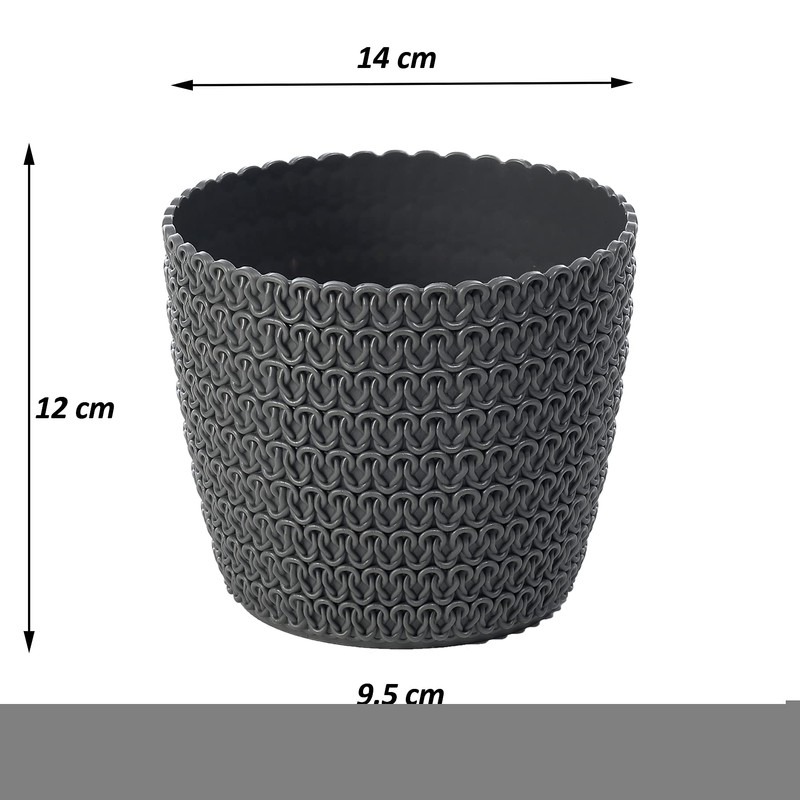 Tymar Flowerpot, pack of 2, round shape, planter, crochet look