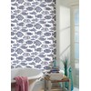 A-Street Prints Wailea Indigo Tropical School Wallpaper