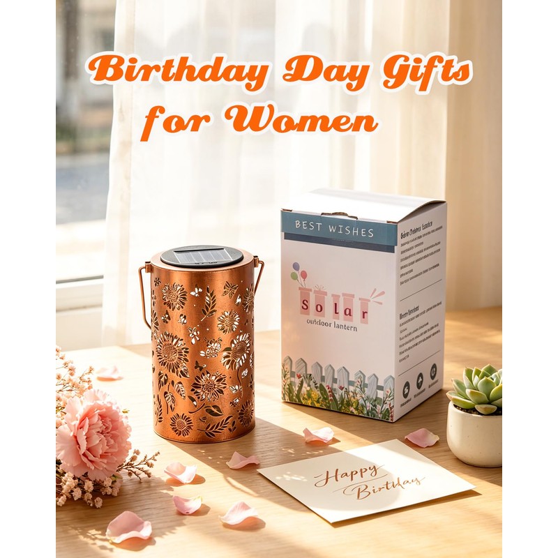 ANYTALK Birthday Gifts for Women Mom Grandma, Sunflower Solar Lanterns