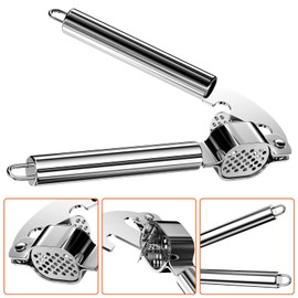 Newaner Garlic press, garlic cutter made of stainless steel, 20 cm garlic press, practical kitchen aid, dishwasher safe, comfortable and easy to clean, strong and robust.