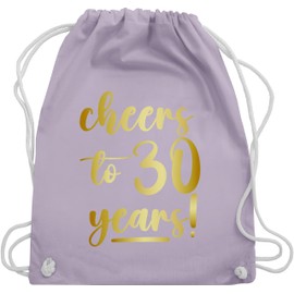 Turnbeutel Rucksack - Cheers to 30 years I 30. Frauen Geschenkideen 30 Jahre Geburtstag Männer Geschenk 30er Frau I Dreißigster I 30iger I 30ter - Unisize - Pastell Lila - geschenke 30.geburtstag