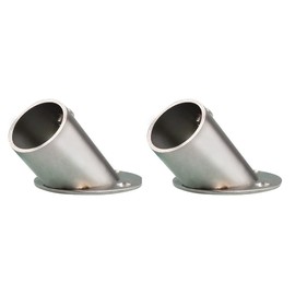 DOITOOL Closet Pole Holder 2Pcs Flange Socket Bracket Support Holder Adjustable Stainless Steel Closet Rod Holder Flange Shelf Bracket for Wardrobe Pole Shower Curtain Rod Silver Closet Pole Socket