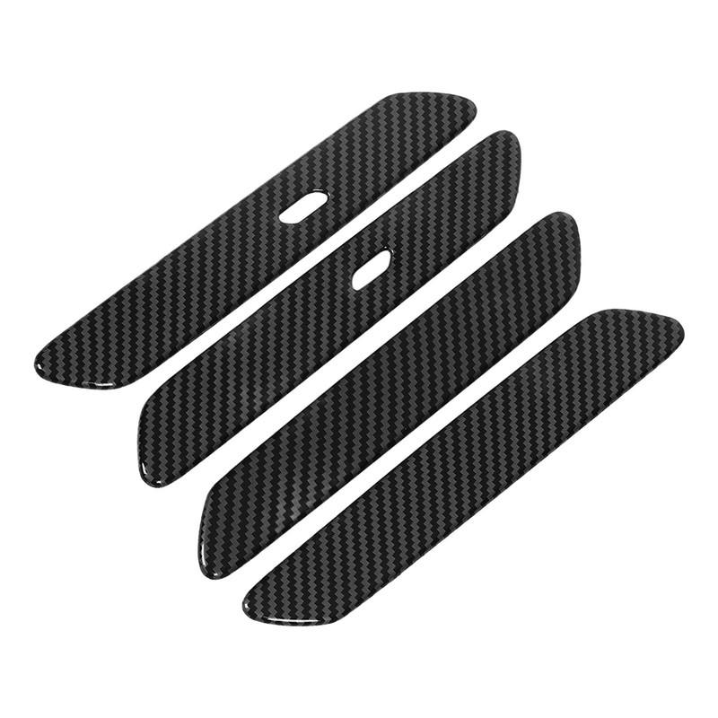 Car Exterior Side Door Handle Cover Trim Sticker Carbon Fiber