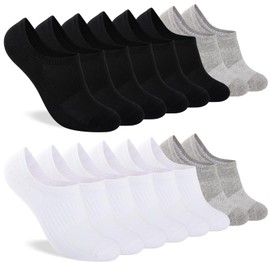 Heatuff Womens No Show Socks, Thin Cotton Invisible Low Cut Socks for Women with Anti-Slip Design 6/8 Pairs