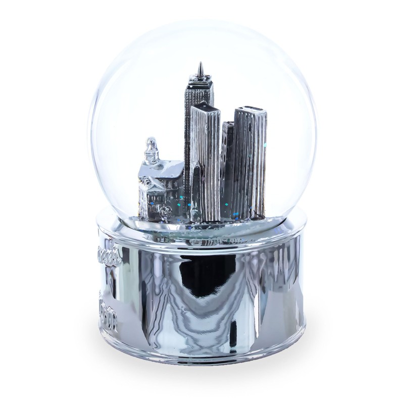 San Francisco Landmarks with Silver Base Water Snow Globe