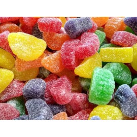 Assorted Fruit Slices Candy - Jelly Fruit, Orange Slices Candy, fruity jelly candies, lemon candies, gum drops candies-16OZ Resealable bag