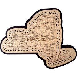 New York State Shape Road Map Cribbage Board