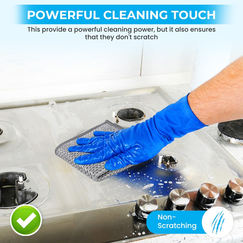 11 PCS Upgraded 3-Layer Non-Scratch Wire Dishcloths – Steel Wire