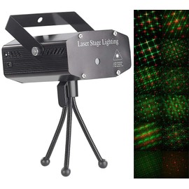 Lunartec Party Laser: Indoor Laser Projector with 12 Light Patterns, Sound Control, Green/Red (Party Laser for Home, Disco Laser for Home, String Lights)